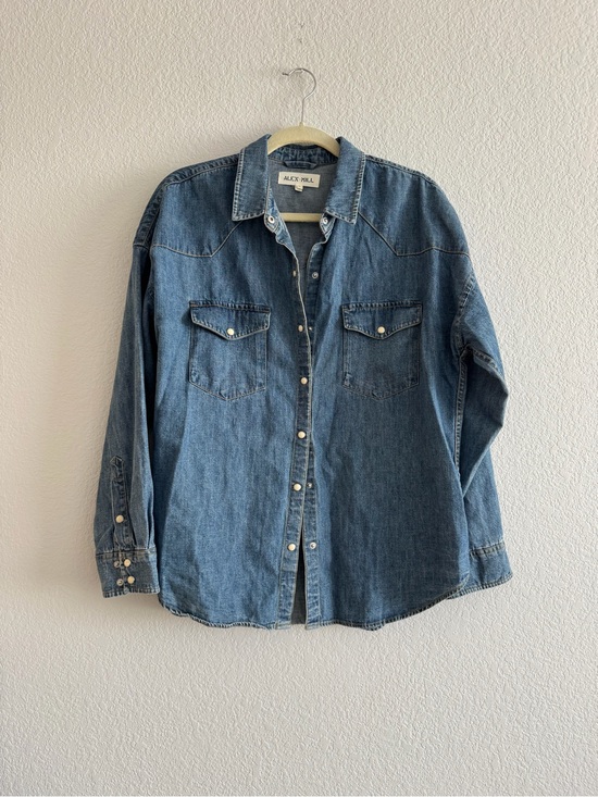 Alex Mill Tops - Alex Mill Santa Fe Denim Button-Up Shirt Western Cowgirl Blue size medium